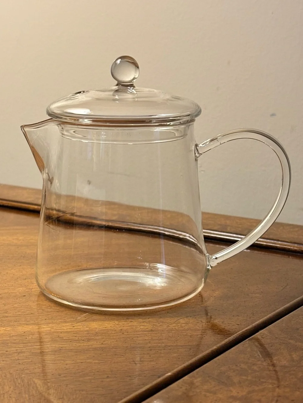 Clear Borosilicate Glass Teapot Tea Server w/ Glass Lid Minimalist